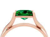 Rose gold Princess Cut Emerald Solitaire Twist Band Prong Setting Ring_40