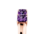 Rose gold Princess Cut Five-Stone Amethyst Band with Prong Setting_11
