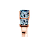 Rose gold Princess Cut Five-Stone Aquamarine Ring with Classic Prong Setting_11