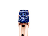 Rose gold Princess Cut Five-Stone Blue Sapphire Band with Prong Setting_11