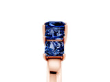 Rose gold Princess Cut Five-Stone Blue Sapphire Ring with Classic Prong Setting_11