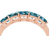 Rose gold Princess Cut Five-Stone Blue Topaz Band with Prong Setting_10
