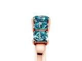 Rose gold Princess Cut Five-Stone Blue Topaz Ring with Classic Prong Setting_11