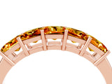 Rose gold Princess Cut Five-Stone Citrine Band with Prong Setting_10