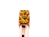 Rose gold Princess Cut Five-Stone Citrine Band with Prong Setting_11