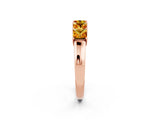 Rose gold Princess Cut Five-Stone Citrine Band with Prong Setting_8