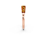 Rose gold Princess Cut Five-Stone Citrine Ring with Classic Prong Setting_8