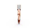 Rose gold Princess Cut Five-Stone Diamond White Gold Band with Prong Setting_123