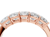 Rose gold Princess Cut Five-Stone Diamond White Gold Band with Prong Setting_125