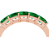 Rose gold Princess Cut Five-Stone Emerald Band with Prong Setting_10