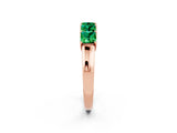 Rose gold Princess Cut Five-Stone Emerald Band with Prong Setting_8