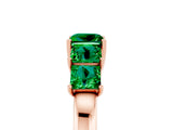 Rose gold Princess Cut Five-Stone Emerald Ring with Classic Prong Setting_11