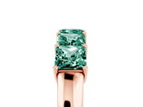 Rose gold Princess Cut Five-Stone Green Sapphire Band with Prong Setting_11