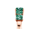 Rose gold Princess Cut Five-Stone Green Sapphire Ring with Classic Prong Setting_11