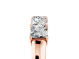 Rose gold Princess Cut Five-Stone Moissanite Band with Prong Setting_11