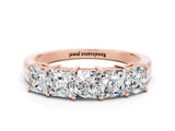 Rose gold Princess Cut Five-Stone Moissanite Band with Prong Setting_6