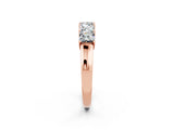 Rose gold Princess Cut Five-Stone Moissanite Band with Prong Setting_8
