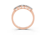 Rose gold Princess Cut Five-Stone Moissanite Band with Prong Setting_9