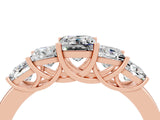 Rose gold Princess Cut Five-Stone Moissanite Ring with Classic Prong Setting_10