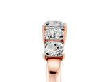 Rose gold Princess Cut Five-Stone Moissanite Ring with Classic Prong Setting_11