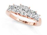 Rose gold Princess Cut Five-Stone Moissanite Ring with Classic Prong Setting_7