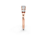 Rose gold Princess Cut Five-Stone Moissanite Ring with Classic Prong Setting_8
