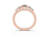 Rose gold Princess Cut Five-Stone Moissanite Ring with Classic Prong Setting_9