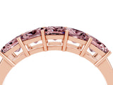 Rose gold Princess Cut Five-Stone Morganite Band with Prong Setting_10