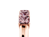 Rose gold Princess Cut Five-Stone Morganite Band with Prong Setting_11