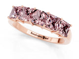 Rose gold Princess Cut Five-Stone Morganite Band with Prong Setting_7