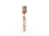 Rose gold Princess Cut Five-Stone Morganite Band with Prong Setting_8