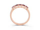 Rose gold Princess Cut Five-Stone Morganite Band with Prong Setting_9