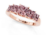 Rose gold Princess Cut Five-Stone Morganite Ring with Classic Prong Setting_7