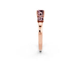 Rose gold Princess Cut Five-Stone Morganite Ring with Classic Prong Setting_8