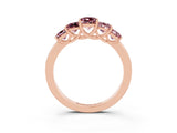 Rose gold Princess Cut Five-Stone Morganite Ring with Classic Prong Setting_9