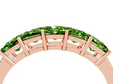 Rose gold Princess Cut Five-Stone Peridot Band with Prong Setting_10