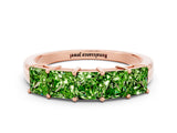 Rose gold Princess Cut Five-Stone Peridot Band with Prong Setting_6
