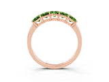 Rose gold Princess Cut Five-Stone Peridot Band with Prong Setting_9