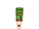 Rose gold Princess Cut Five-Stone Peridot Ring with Classic Prong Setting_11