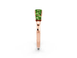Rose gold Princess Cut Five-Stone Peridot Ring with Classic Prong Setting_8