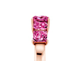 Rose gold Princess Cut Five-Stone Pink Sapphire Ring with Classic Prong Setting_23