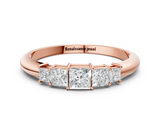 Rose gold Princess Cut Five-Stone Prong Set Diamond Band_21