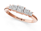 Rose gold Princess Cut Five-Stone Prong Set Diamond Band_22