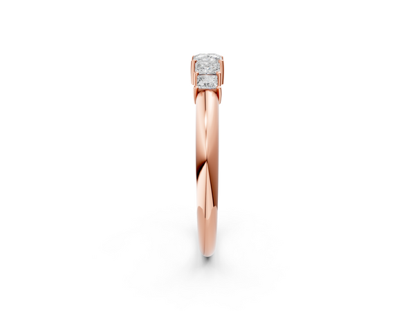 Rose gold Princess Cut Five-Stone Prong Set Diamond Band