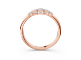 Rose gold Princess Cut Five-Stone Prong Set Diamond Band_24