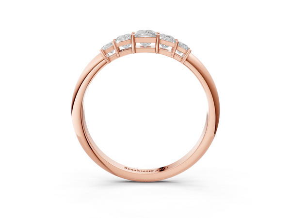 Rose gold Princess Cut Five-Stone Prong Set Diamond Band