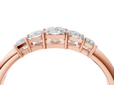 Rose gold Princess Cut Five-Stone Prong Set Diamond Band_25