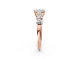 Rose gold Princess Cut Five-Stone Prong Set Diamond Ring with Classic Band_35
