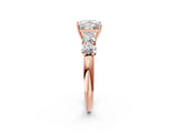 Rose gold Princess Cut Five-Stone Prong Set Diamond Ring with Classic Band_47