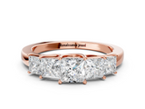 Rose gold Princess Cut Five-Stone Prong Set White Gold Band_63